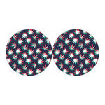 Trippy Hemp Leaves Reggae Pattern Print Car Coasters