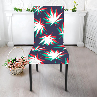 Trippy Hemp Leaves Reggae Pattern Print Dining Chair Slipcover
