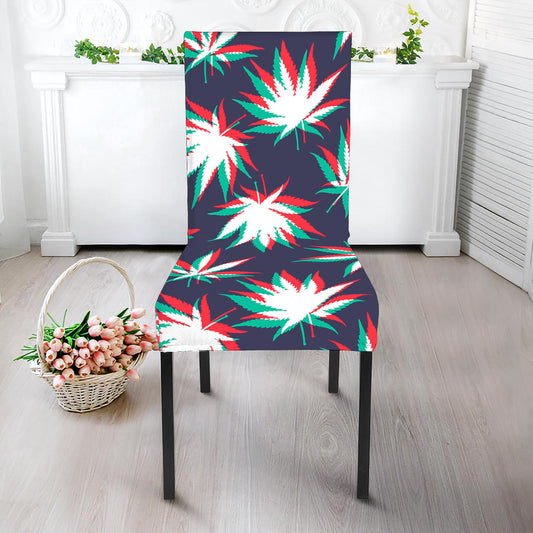 Trippy Hemp Leaves Reggae Pattern Print Dining Chair Slipcover