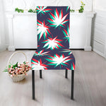 Trippy Hemp Leaves Reggae Pattern Print Dining Chair Slipcover