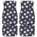 Trippy Hemp Leaves Reggae Pattern Print Front and Back Car Floor Mats