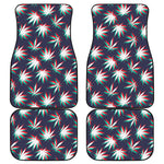 Trippy Hemp Leaves Reggae Pattern Print Front and Back Car Floor Mats