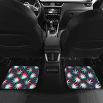 Trippy Hemp Leaves Reggae Pattern Print Front and Back Car Floor Mats