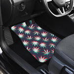 Trippy Hemp Leaves Reggae Pattern Print Front and Back Car Floor Mats