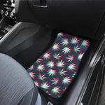 Trippy Hemp Leaves Reggae Pattern Print Front and Back Car Floor Mats