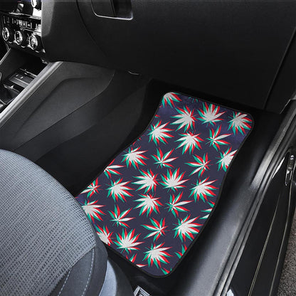 Trippy Hemp Leaves Reggae Pattern Print Front Car Floor Mats
