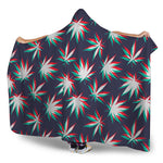 Trippy Hemp Leaves Reggae Pattern Print Hooded Blanket