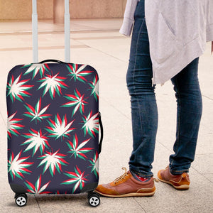Trippy Hemp Leaves Reggae Pattern Print Luggage Cover GearFrost