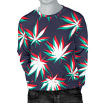 Trippy Hemp Leaves Reggae Pattern Print Men's Crewneck Sweatshirt GearFrost