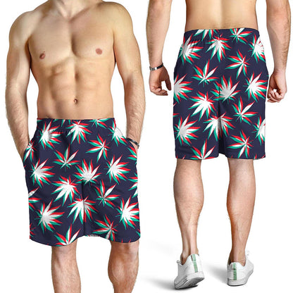 Trippy Hemp Leaves Reggae Pattern Print Men's Shorts