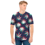 Trippy Hemp Leaves Reggae Pattern Print Men's T-Shirt