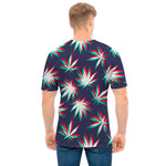 Trippy Hemp Leaves Reggae Pattern Print Men's T-Shirt