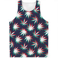 Trippy Hemp Leaves Reggae Pattern Print Men's Tank Top
