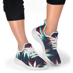 Trippy Hemp Leaves Reggae Pattern Print Mesh Knit Shoes GearFrost