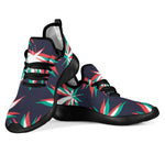 Trippy Hemp Leaves Reggae Pattern Print Mesh Knit Shoes GearFrost