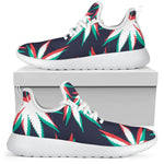 Trippy Hemp Leaves Reggae Pattern Print Mesh Knit Shoes GearFrost