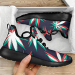 Trippy Hemp Leaves Reggae Pattern Print Mesh Knit Shoes GearFrost