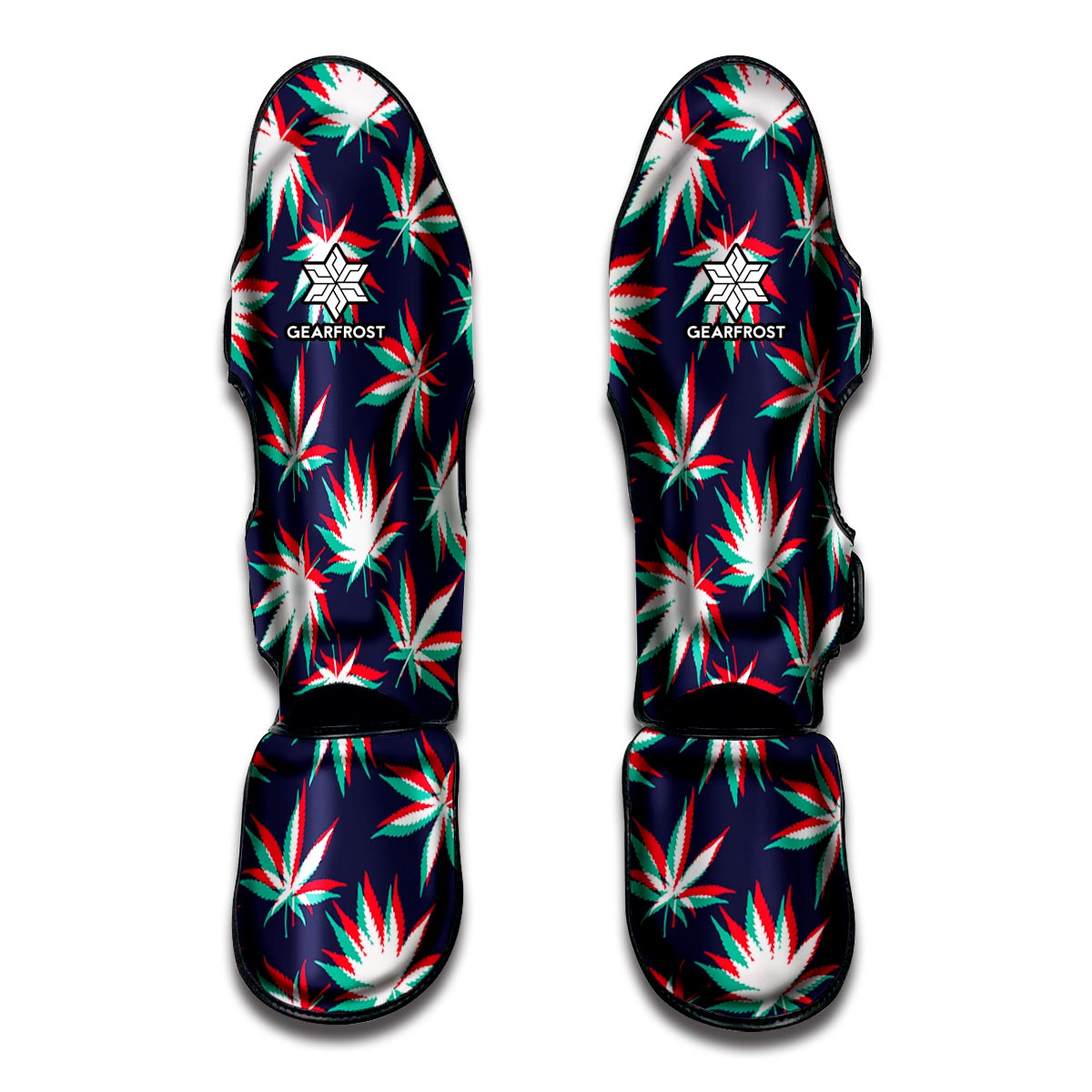 Trippy Hemp Leaves Reggae Pattern Print Muay Thai Shin Guard