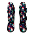 Trippy Hemp Leaves Reggae Pattern Print Muay Thai Shin Guards