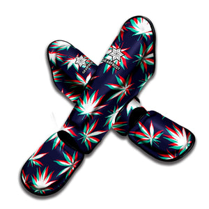 Trippy Hemp Leaves Reggae Pattern Print Muay Thai Shin Guard