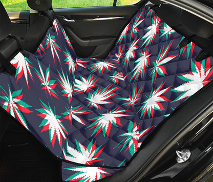Trippy Hemp Leaves Reggae Pattern Print Pet Car Back Seat Cover
