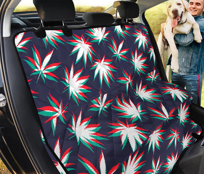 Trippy Hemp Leaves Reggae Pattern Print Pet Car Back Seat Cover