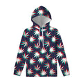 Trippy Hemp Leaves Reggae Pattern Print Pullover Hoodie