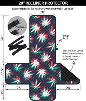 Trippy Hemp Leaves Reggae Pattern Print Recliner Protector