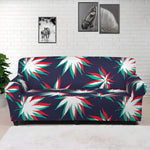 Trippy Hemp Leaves Reggae Pattern Print Sofa Cover