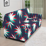 Trippy Hemp Leaves Reggae Pattern Print Sofa Cover