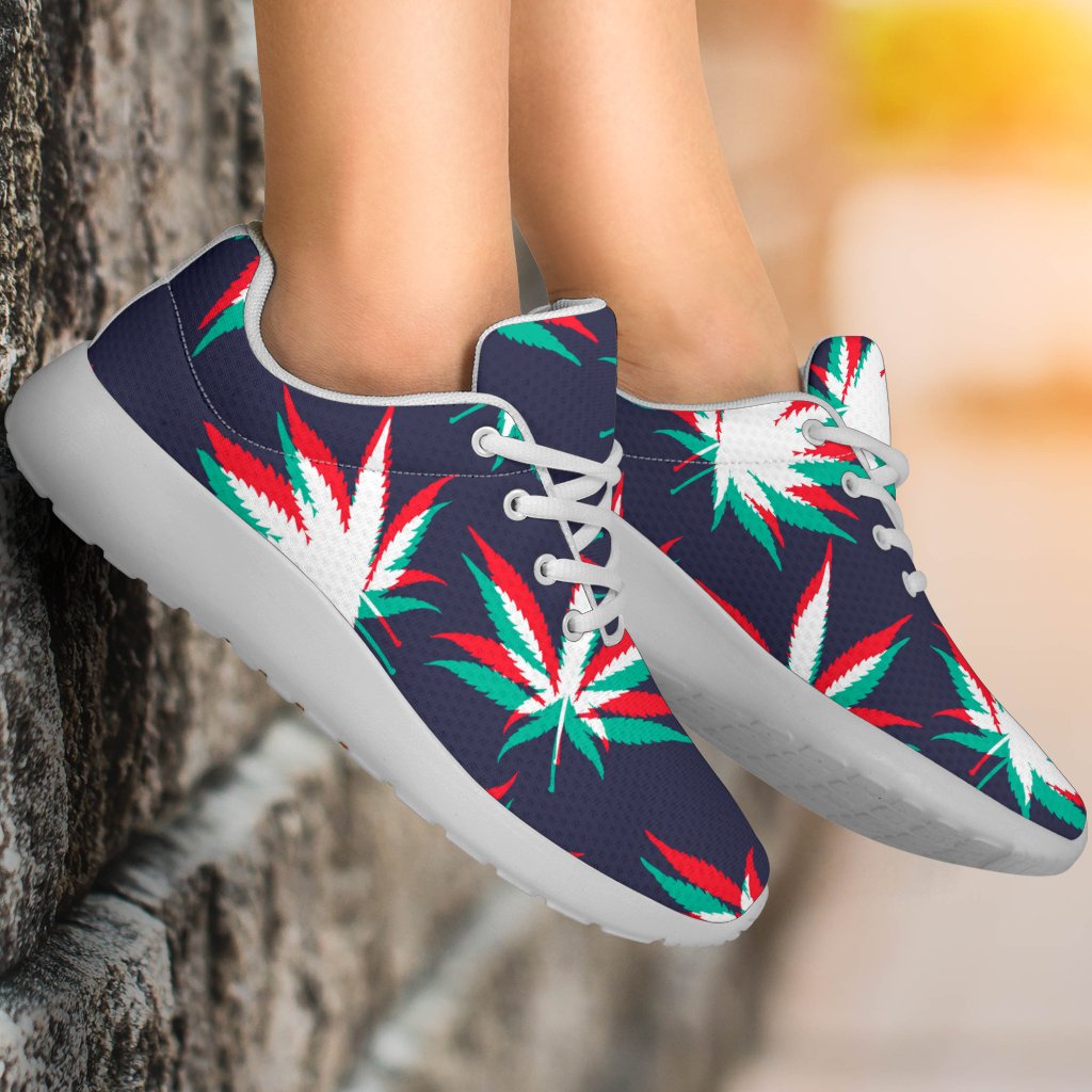 Trippy Hemp Leaves Reggae Pattern Print Sport Shoes GearFrost