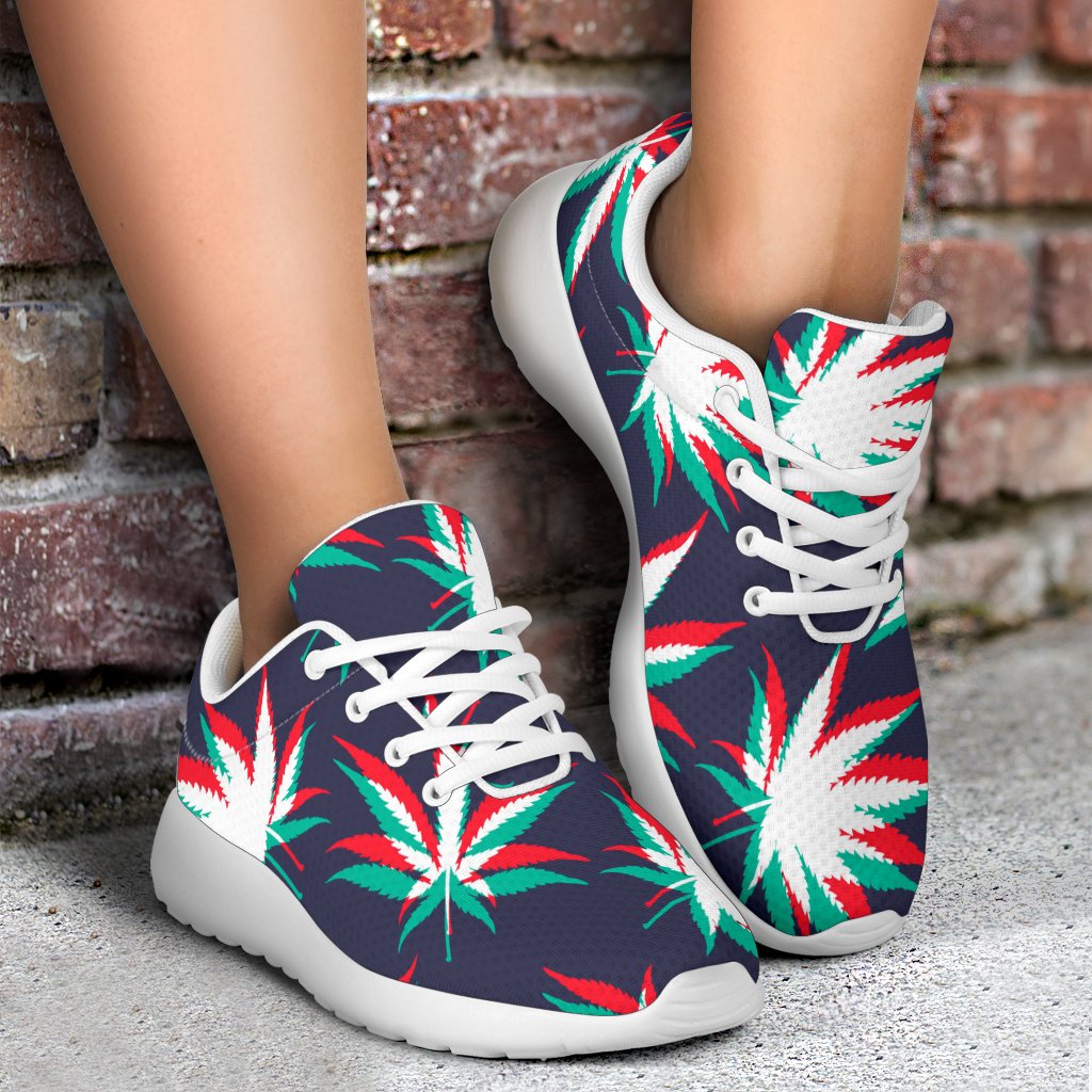 Trippy Hemp Leaves Reggae Pattern Print Sport Shoes GearFrost