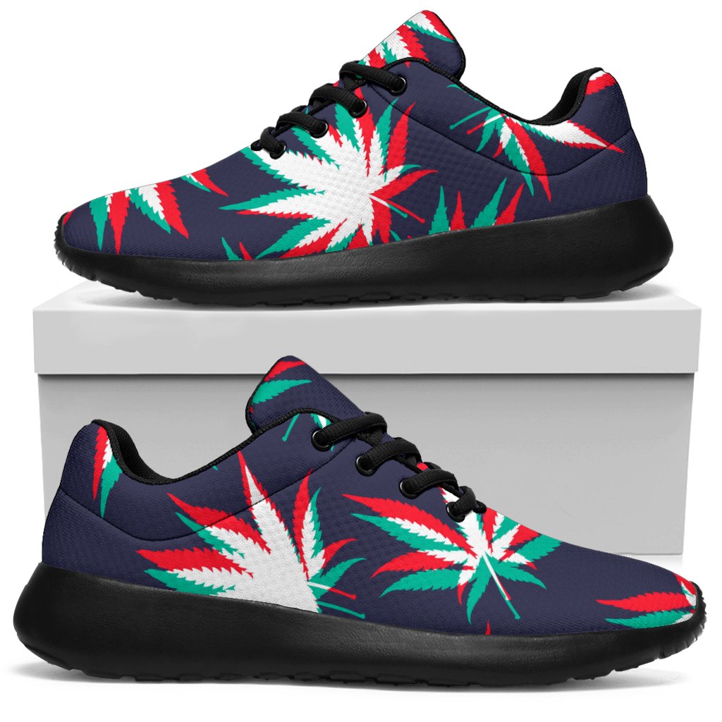 Trippy Hemp Leaves Reggae Pattern Print Sport Shoes GearFrost