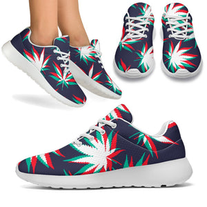 Trippy Hemp Leaves Reggae Pattern Print Sport Shoes GearFrost