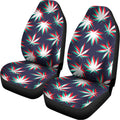 Trippy Hemp Leaves Reggae Pattern Print Universal Fit Car Seat Covers