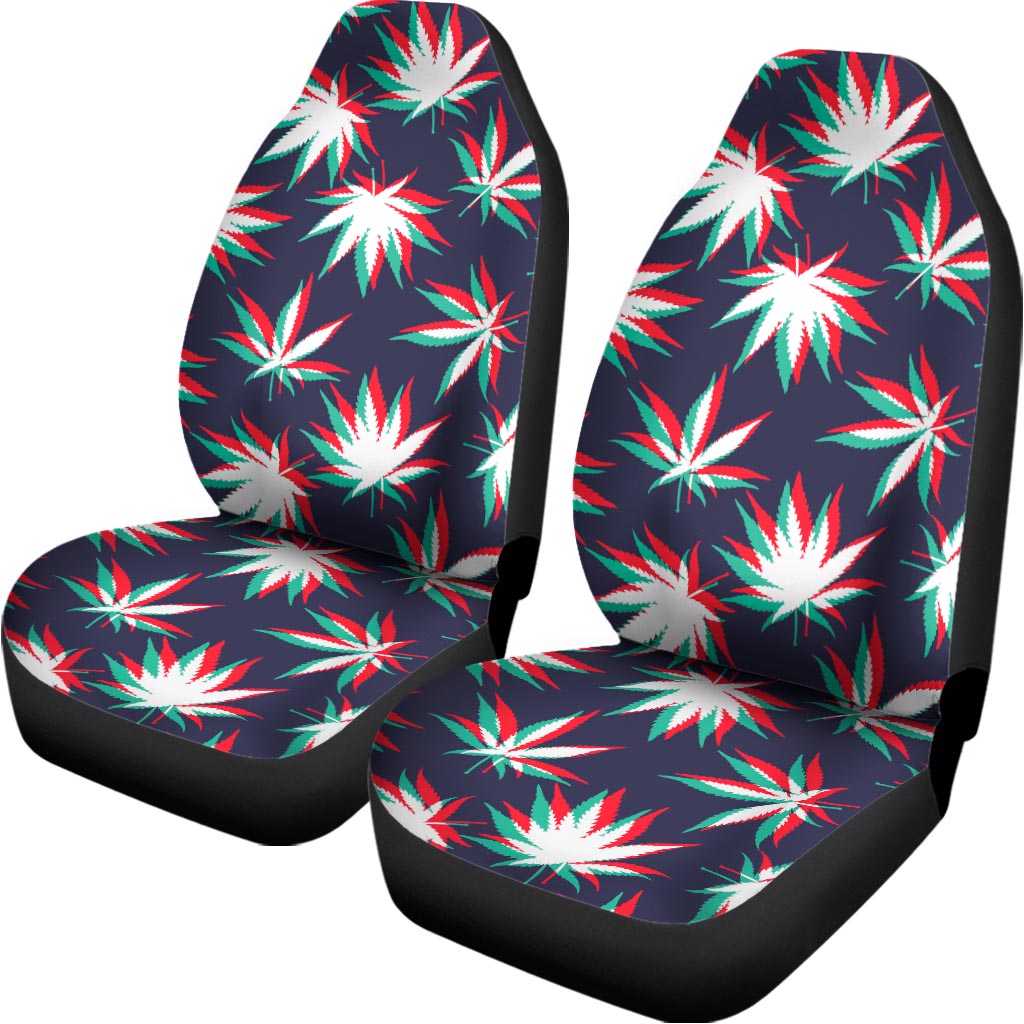 Trippy Hemp Leaves Reggae Pattern Print Universal Fit Car Seat Covers