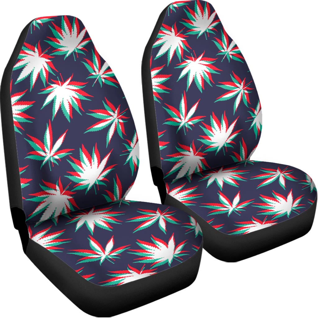 Trippy Hemp Leaves Reggae Pattern Print Universal Fit Car Seat Covers