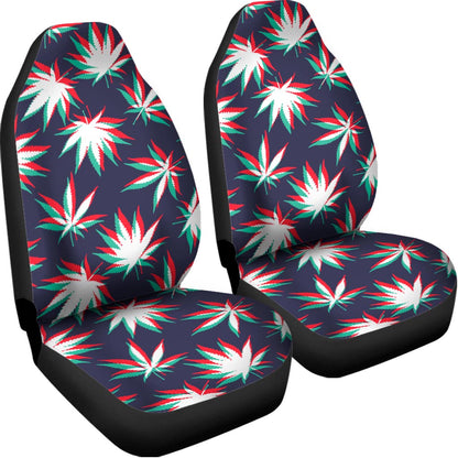 Trippy Hemp Leaves Reggae Pattern Print Universal Fit Car Seat Covers