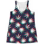 Trippy Hemp Leaves Reggae Pattern Print Women's Racerback Tank Top