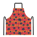 Trippy Palm Tree Pattern Print Apron