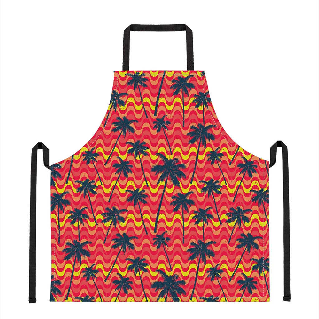 Trippy Palm Tree Pattern Print Apron