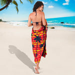 Trippy Palm Tree Pattern Print Beach Sarong Wrap