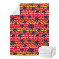 Trippy Palm Tree Pattern Print Blanket