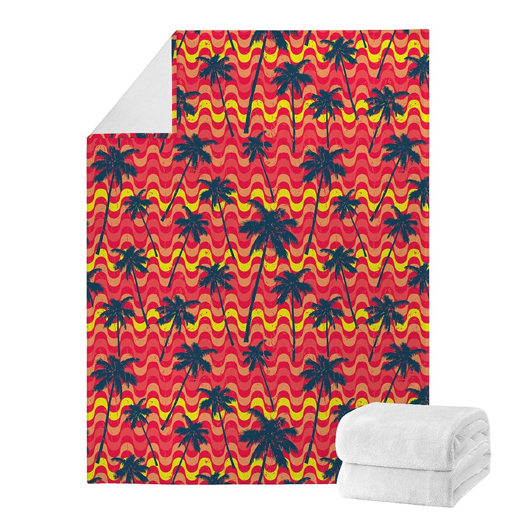 Trippy Palm Tree Pattern Print Blanket