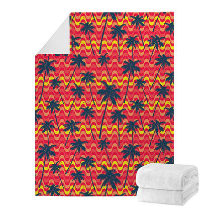 Trippy Palm Tree Pattern Print Blanket