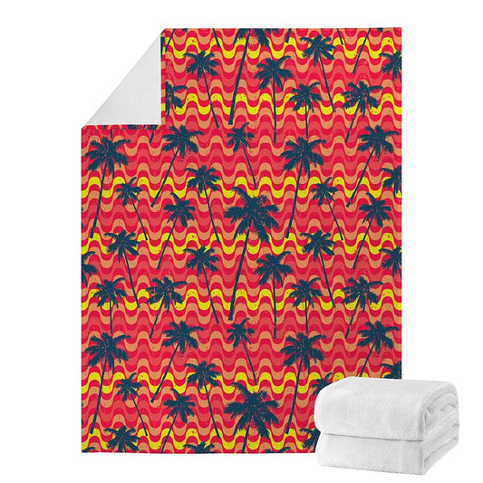 Trippy Palm Tree Pattern Print Blanket