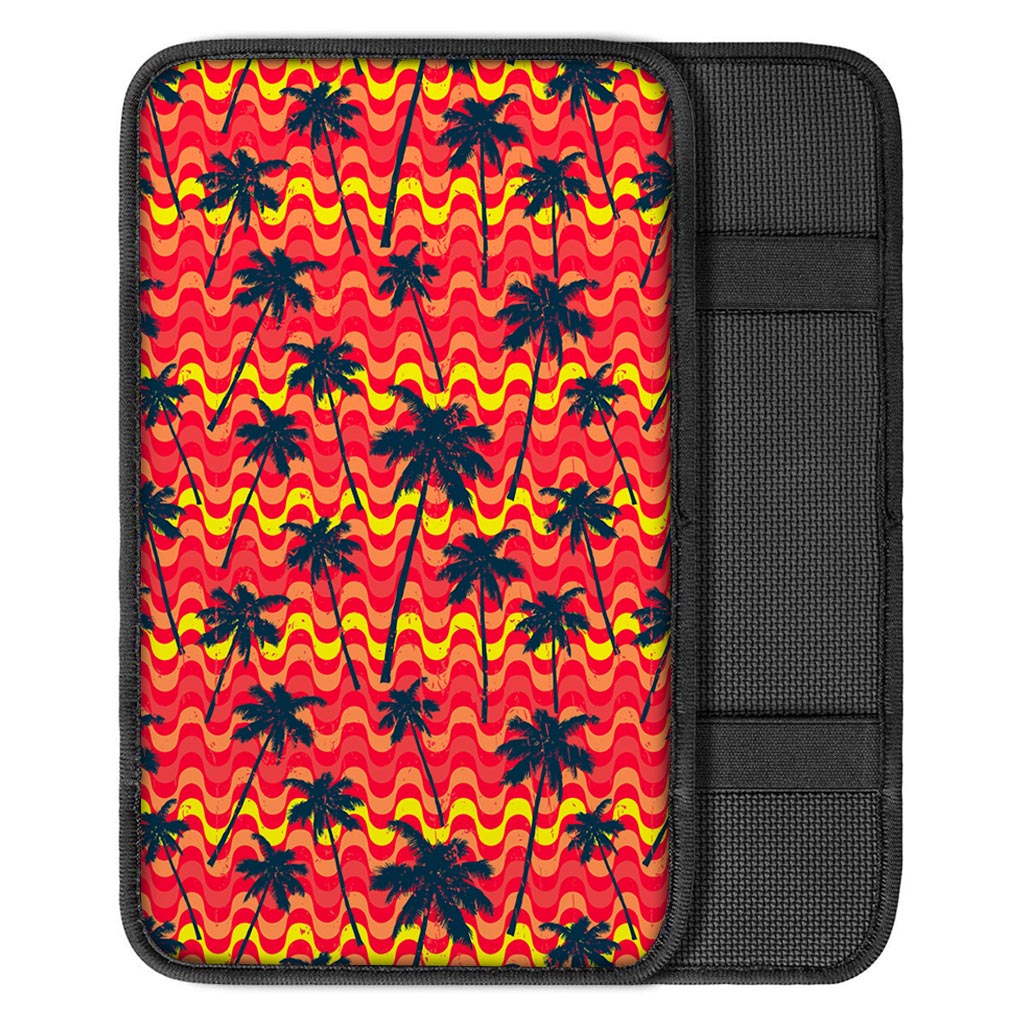 Trippy Palm Tree Pattern Print Car Center Console Cover