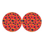 Trippy Palm Tree Pattern Print Car Coasters