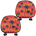 Trippy Palm Tree Pattern Print Car Headrest Covers