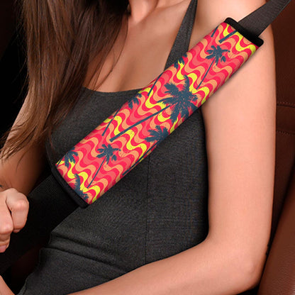 Trippy Palm Tree Pattern Print Car Seat Belt Covers